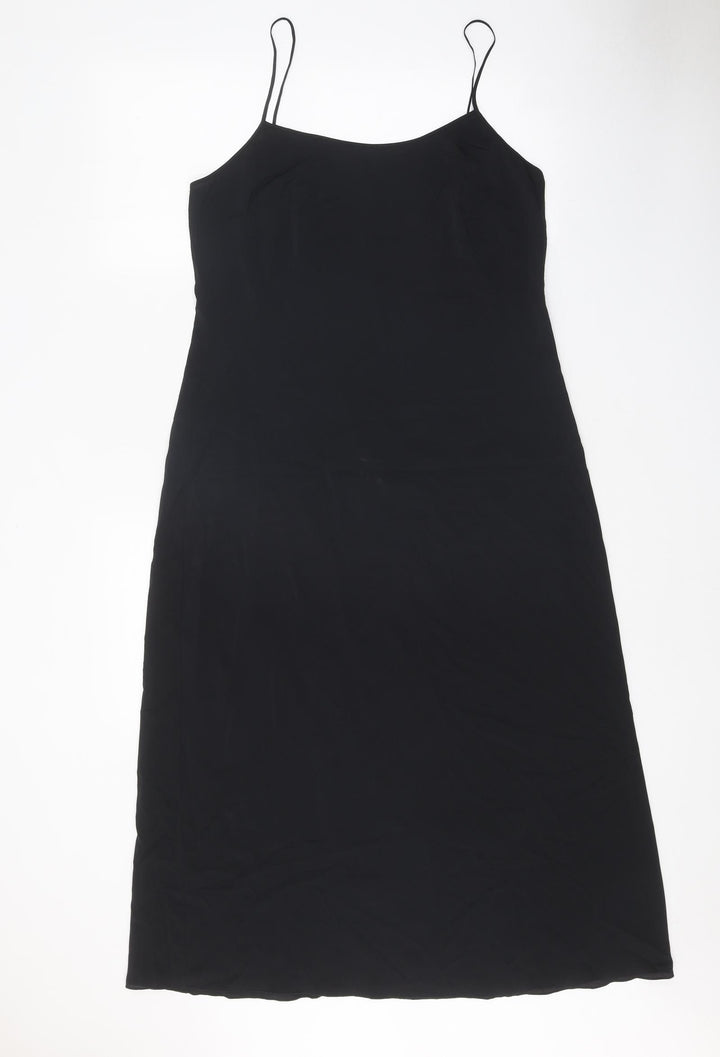 Aeffe Spa Womens Black Acetate A-Line Size 12 Round Neck Pullover