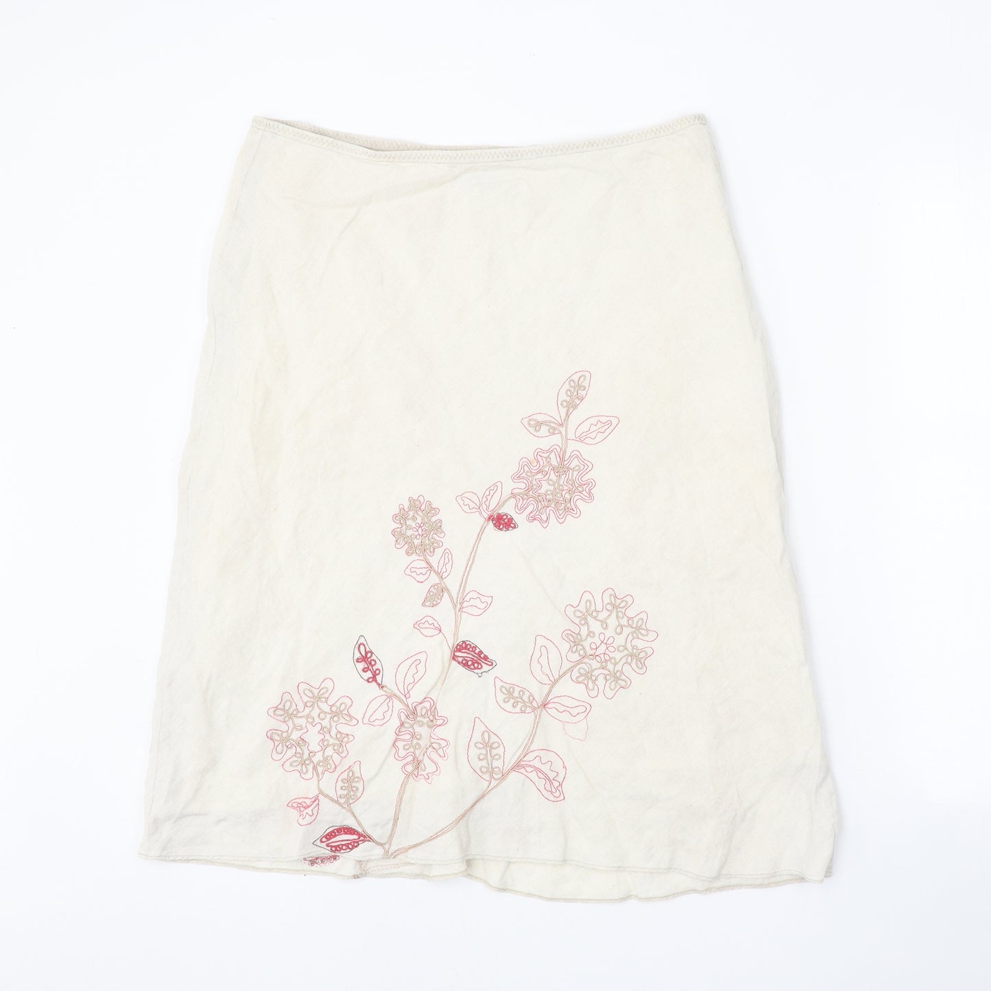 Blooming Marvellous Womens White Floral Polyester Swing Skirt Size 10