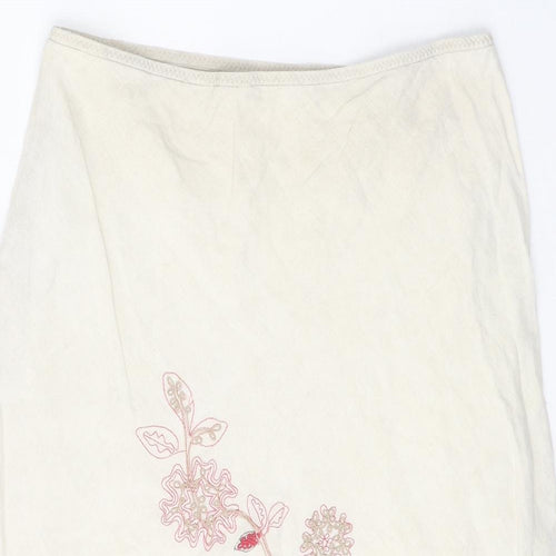 Blooming Marvellous Womens White Floral Polyester Swing Skirt Size 10