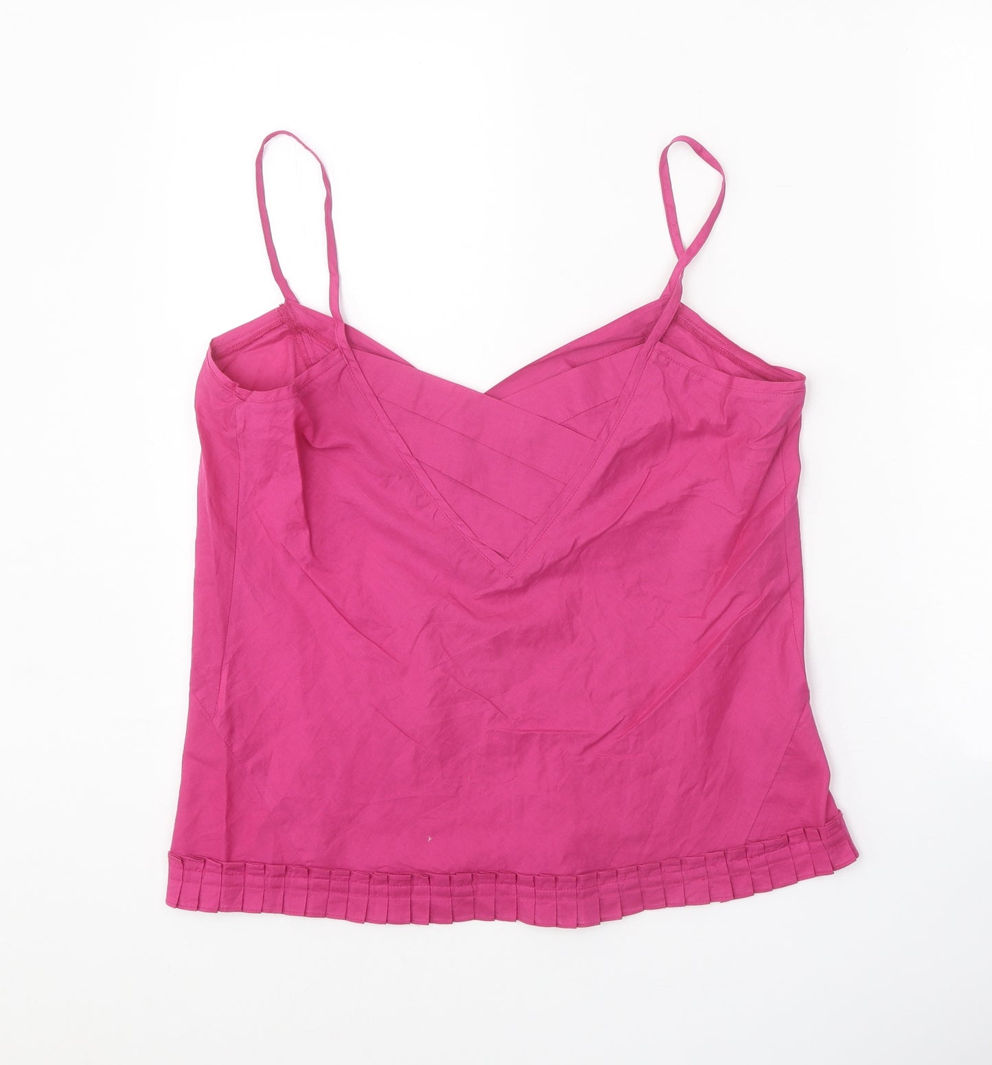 Reiss Womens Pink 100% Cotton Basic Tank Size 14 V-Neck