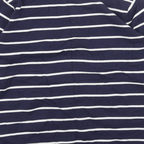 Jeanne Pierre Womens Blue Boat Neck Striped Acrylic Pullover Jumper Size L