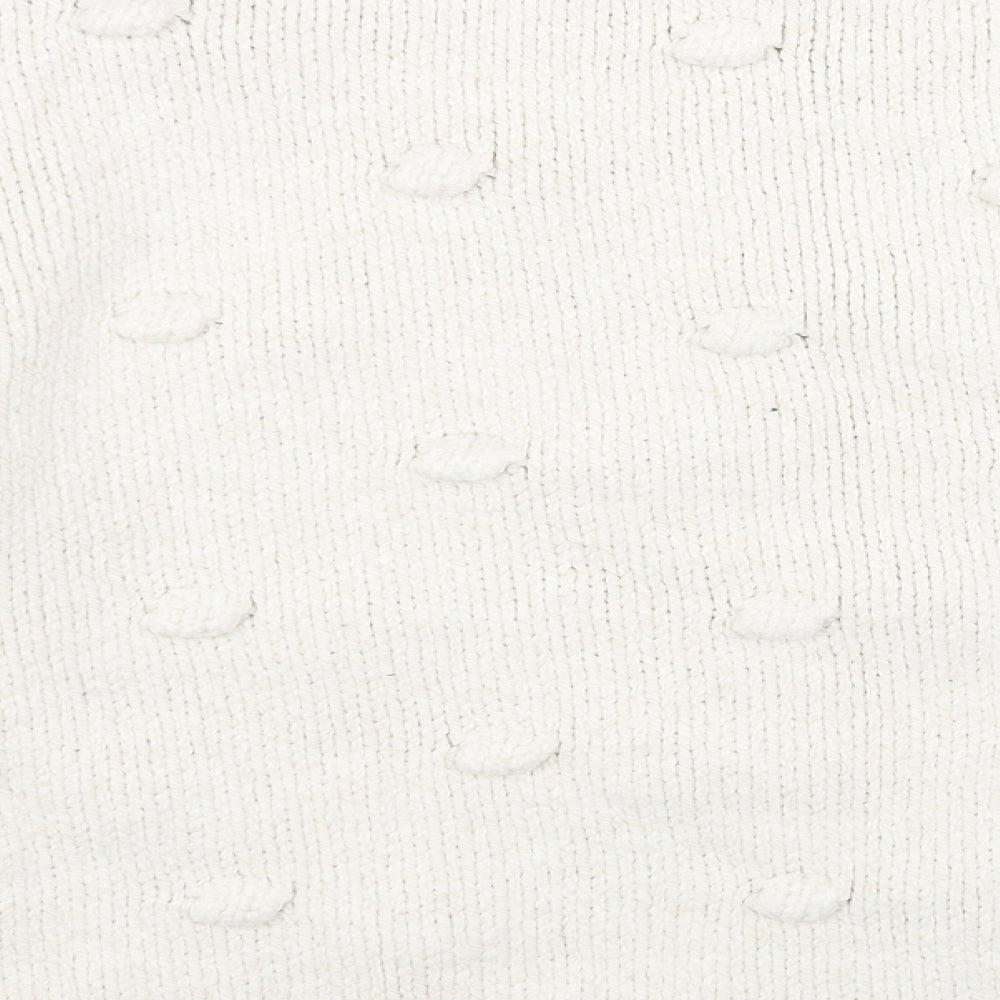 Zara Womens White Round Neck Acrylic Pullover Jumper Size S