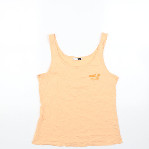PEP&CO Womens Orange Cotton Basic Tank Size M Scoop Neck