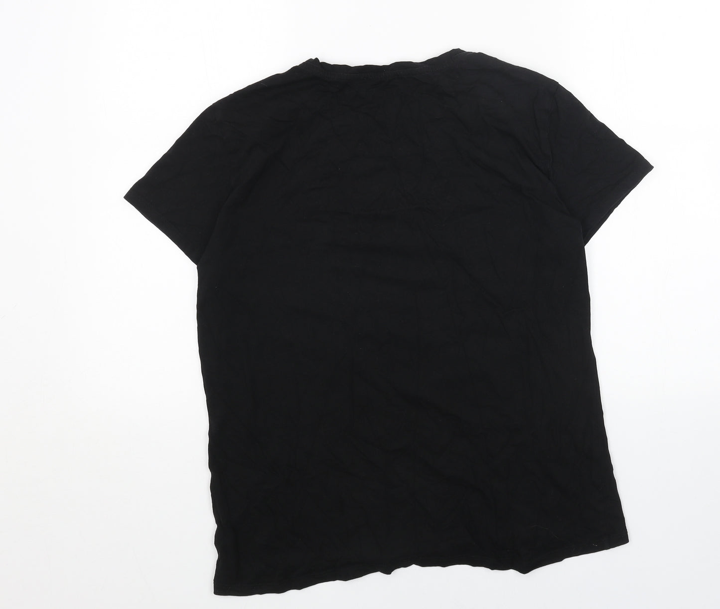 Papaya Womens Black Cotton Basic T-Shirt Size 12 Crew Neck - Be Yourself