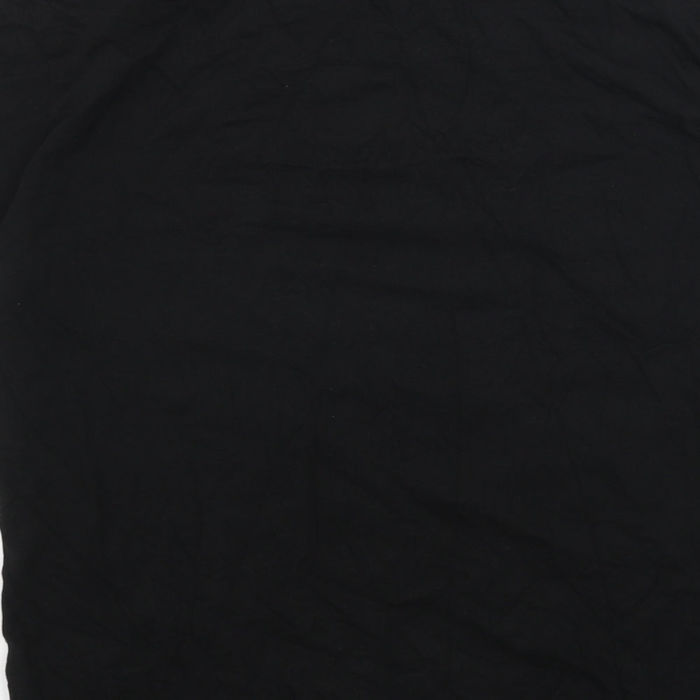 Papaya Womens Black Cotton Basic T-Shirt Size 12 Crew Neck - Be Yourself