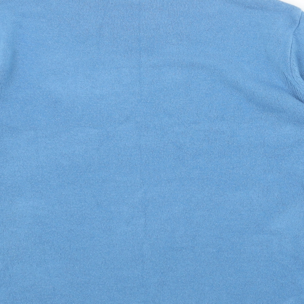 Marks and Spencer Womens Blue Round Neck Acrylic Pullover Jumper Size 16
