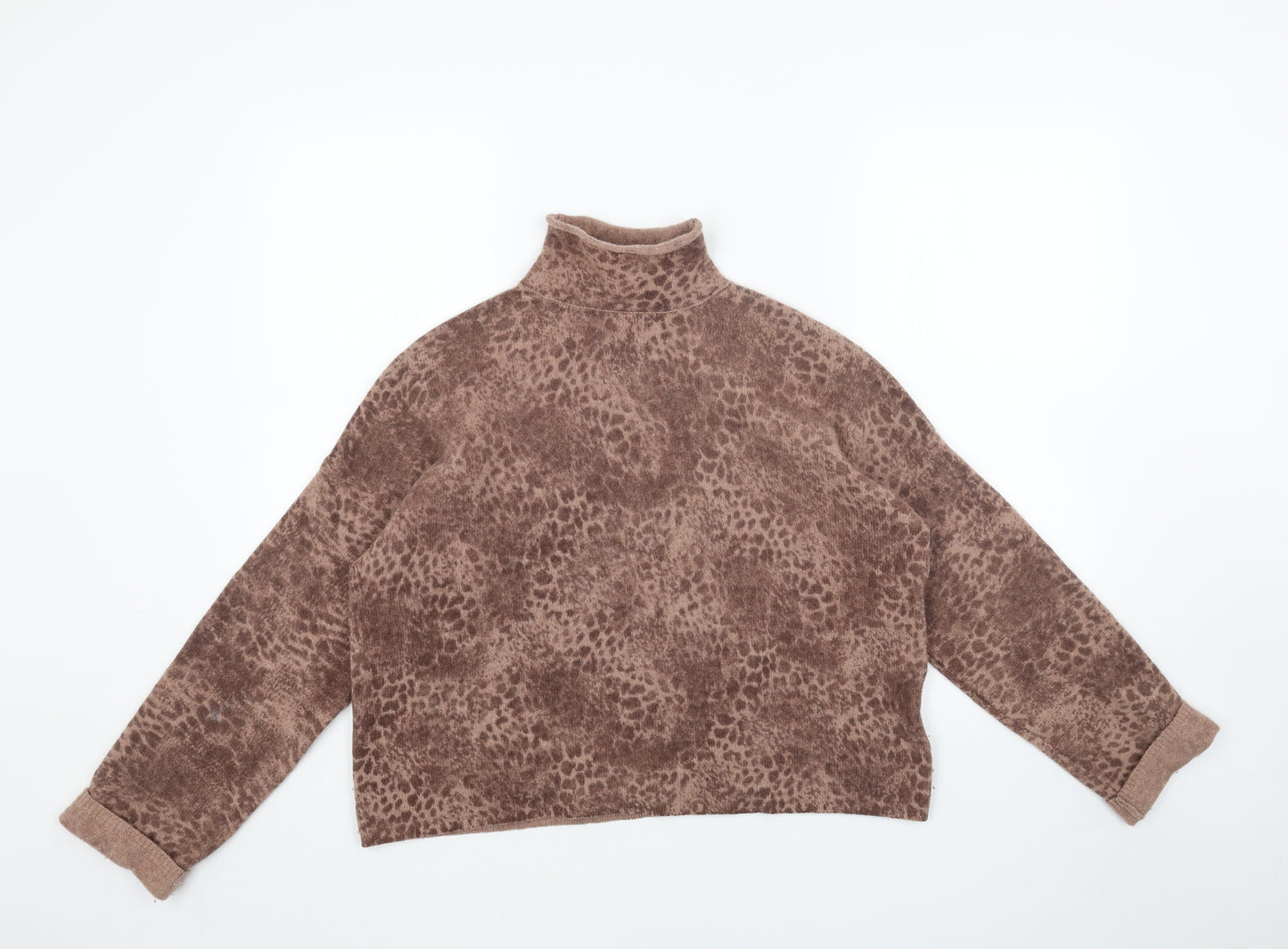 Whistles Womens Brown High Neck Acrylic Pullover Jumper Size M