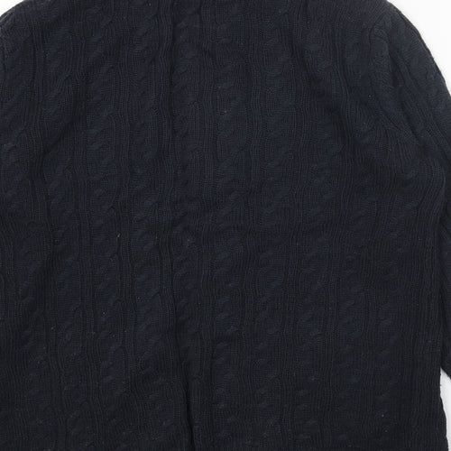 2ND CHAPTER Mens Blue High Neck Acrylic Full Zip Jumper Size S Long Sleeve