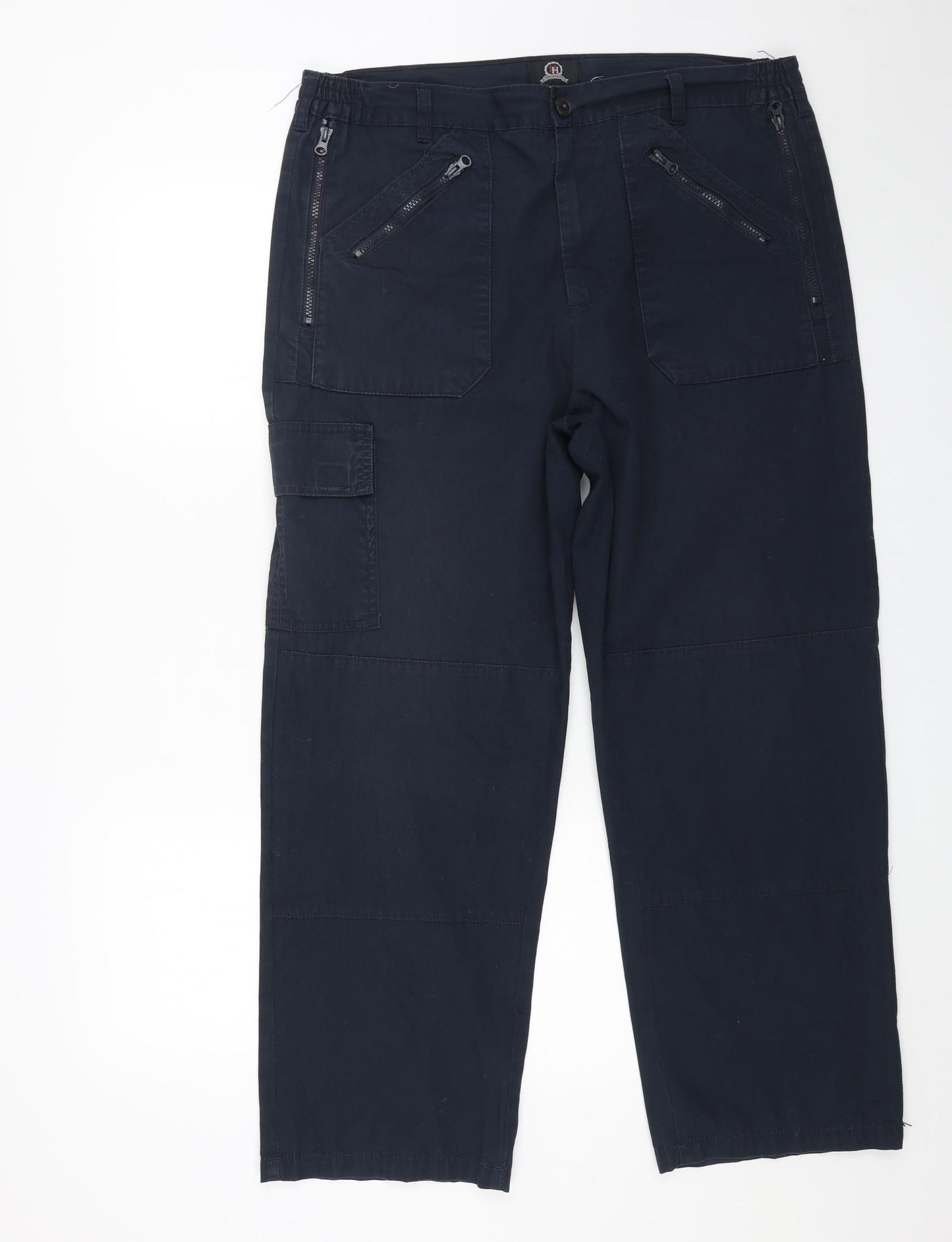 Hutson Harbour Mens Blue Cotton Straight Jeans Size 38 in L29 in Regular Button