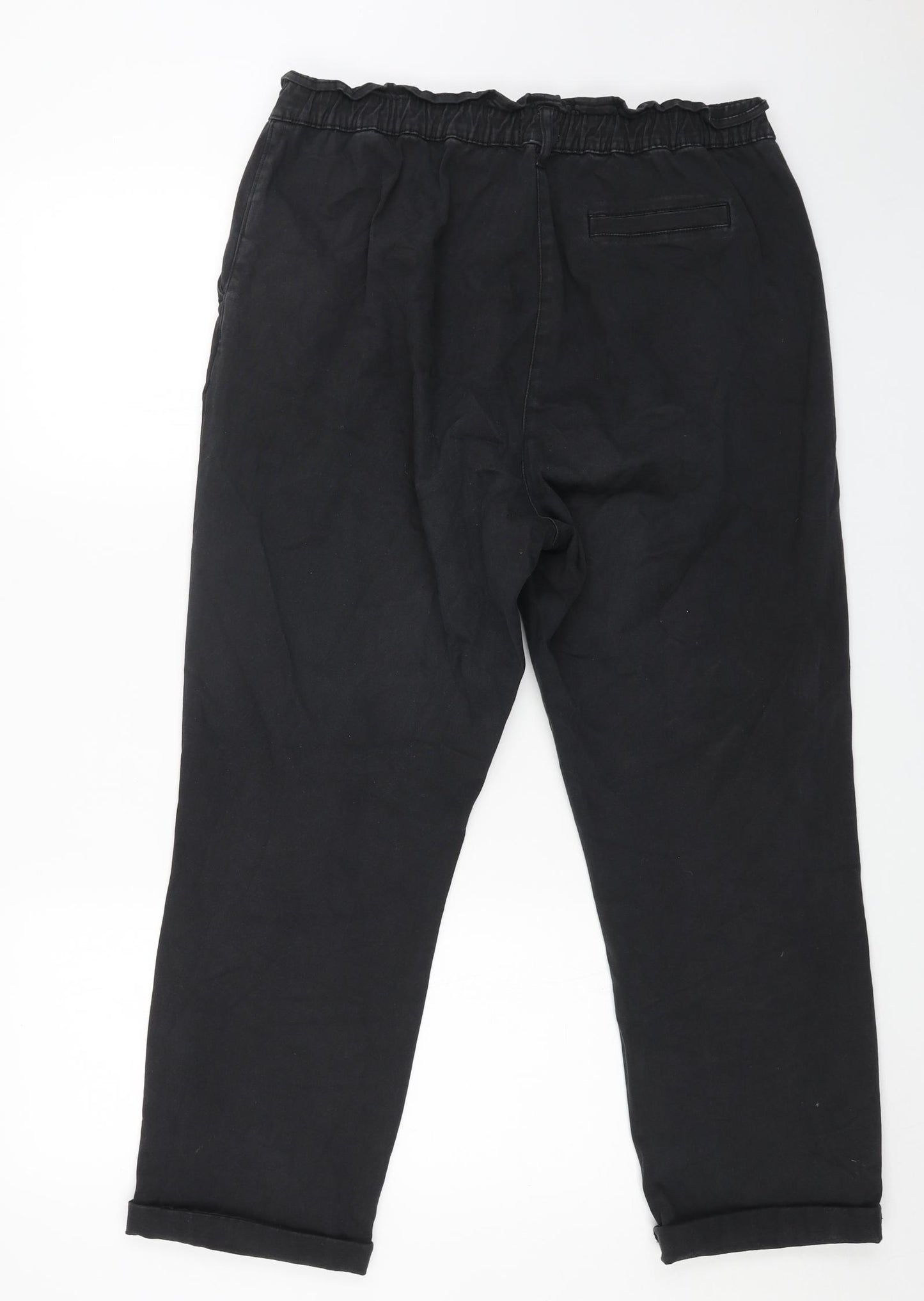 Papaya Womens Black Cotton Mom Jeans Size 16 L26 in Regular Button