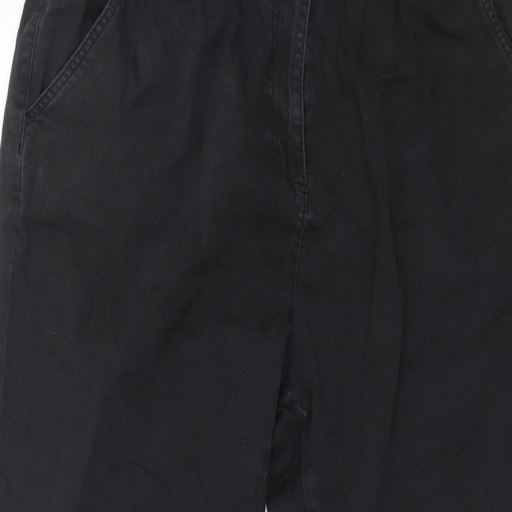 Papaya Womens Black Cotton Mom Jeans Size 16 L26 in Regular Button