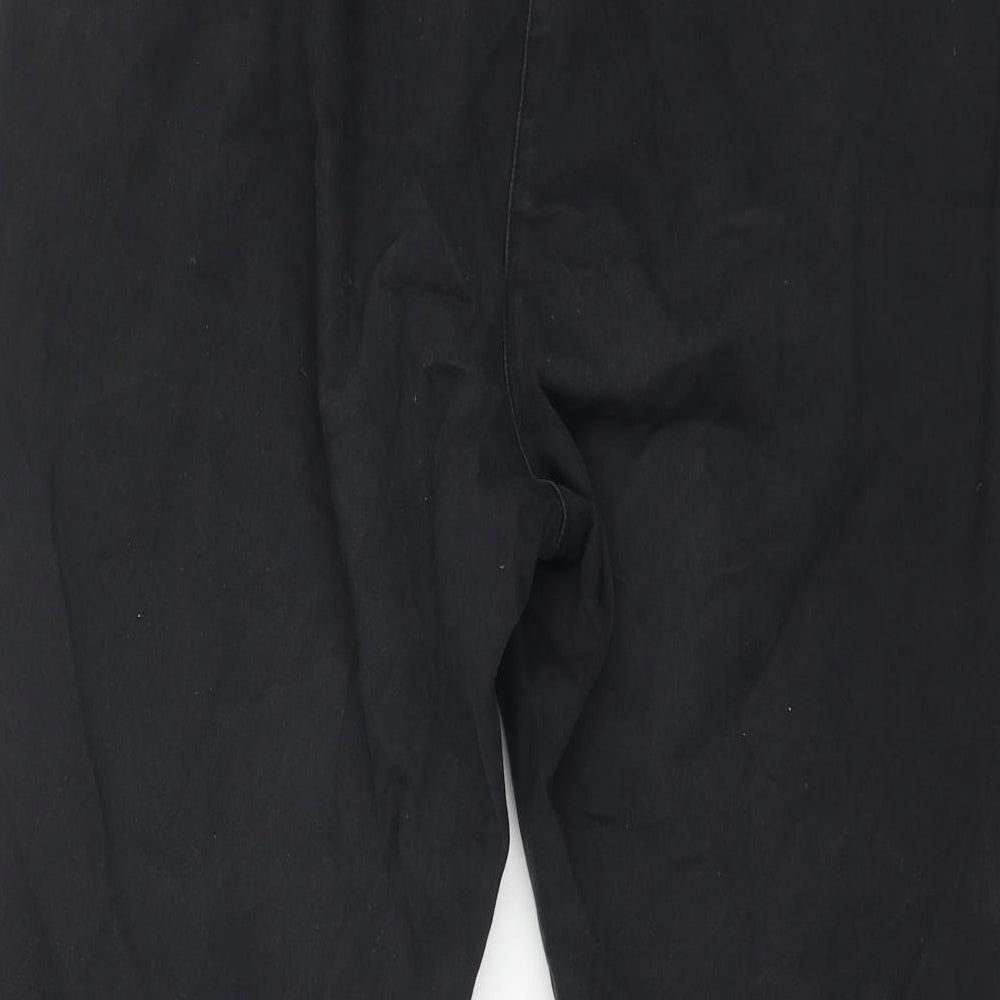 Papaya Womens Black Cotton Mom Jeans Size 16 L26 in Regular Button
