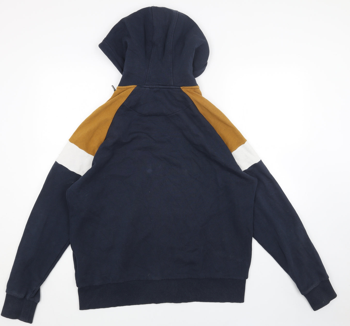 Red Herring Womens Blue Colourblock Cotton Full Zip Hoodie Size L Zip