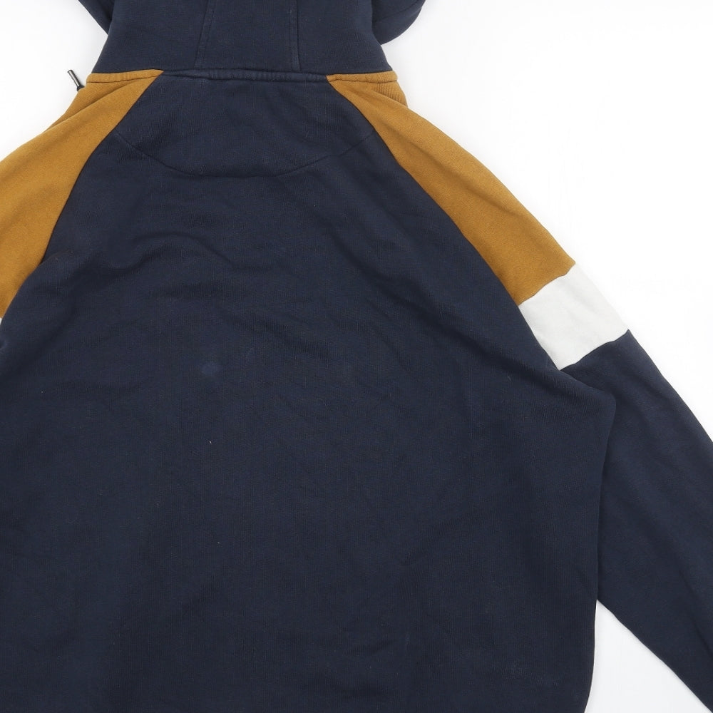 Red Herring Womens Blue Colourblock Cotton Full Zip Hoodie Size L Zip