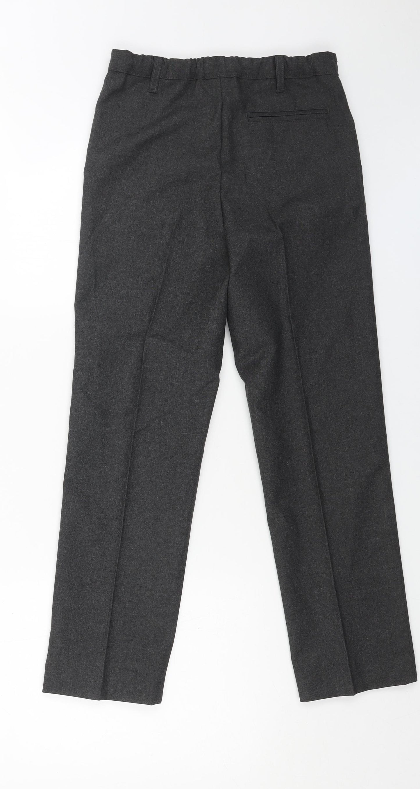 TU Boys Grey Polyester Dress Pants Trousers Size 9 Years Regular Zip