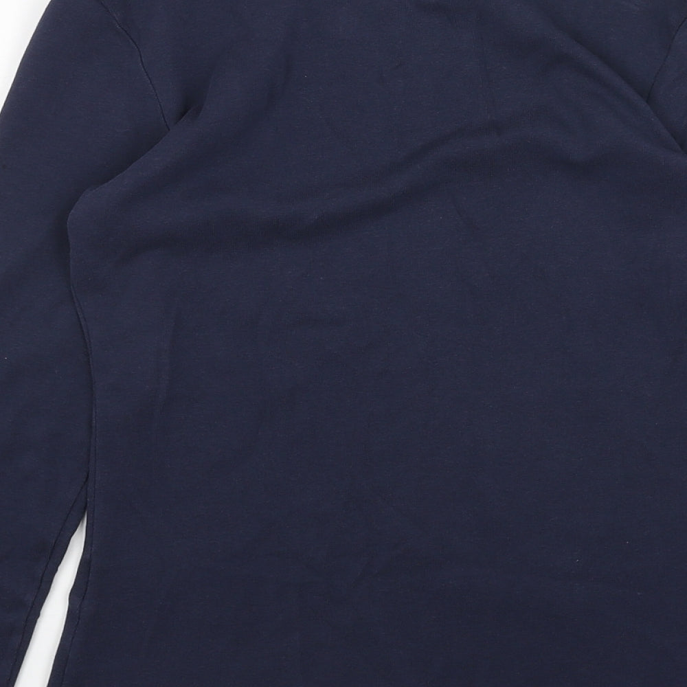 Marks and Spencer Womens Blue Cotton Basic T-Shirt Size 10 Round Neck