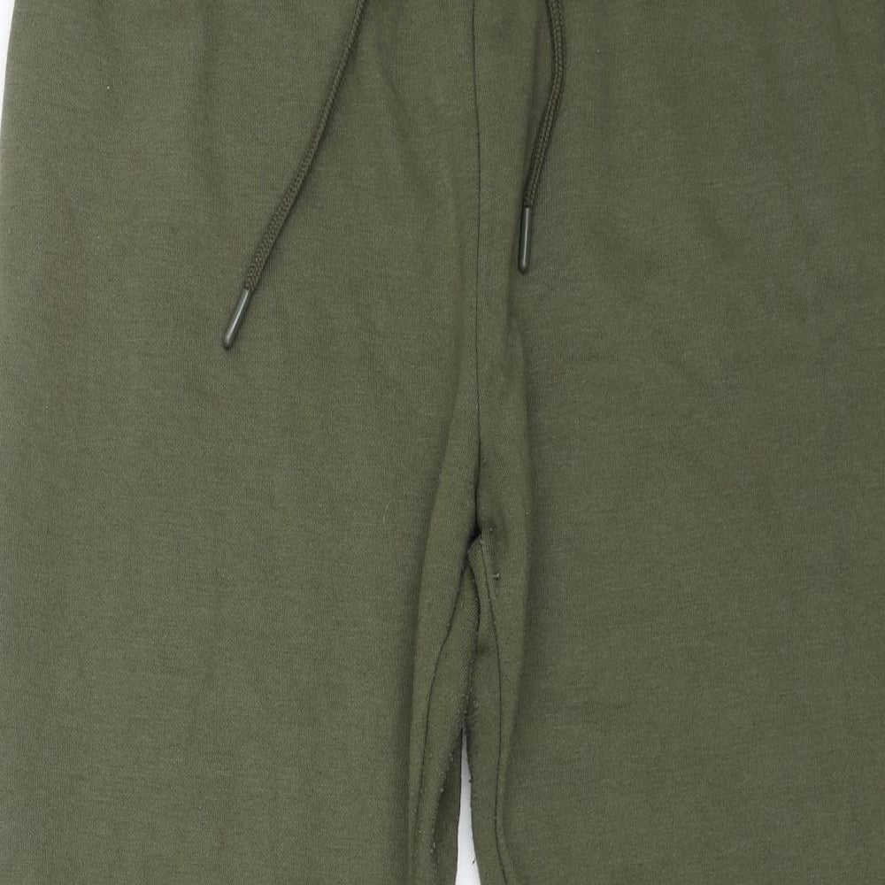 Primark Womens Green Cotton Jogger Trousers Size L L27 in Regular Drawstring