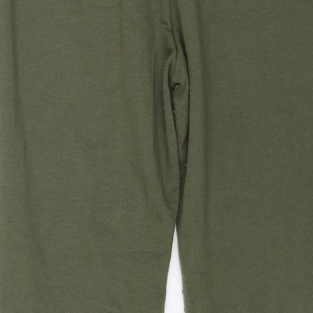Primark Womens Green Cotton Jogger Trousers Size L L27 in Regular Drawstring