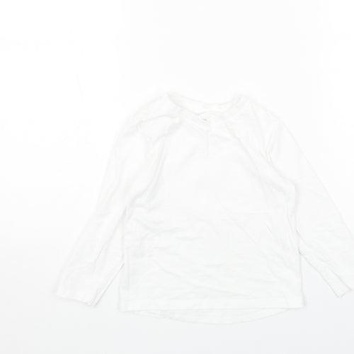 Studio Girls White Cotton Basic T-Shirt Size 3-4 Years Round Neck Pullover