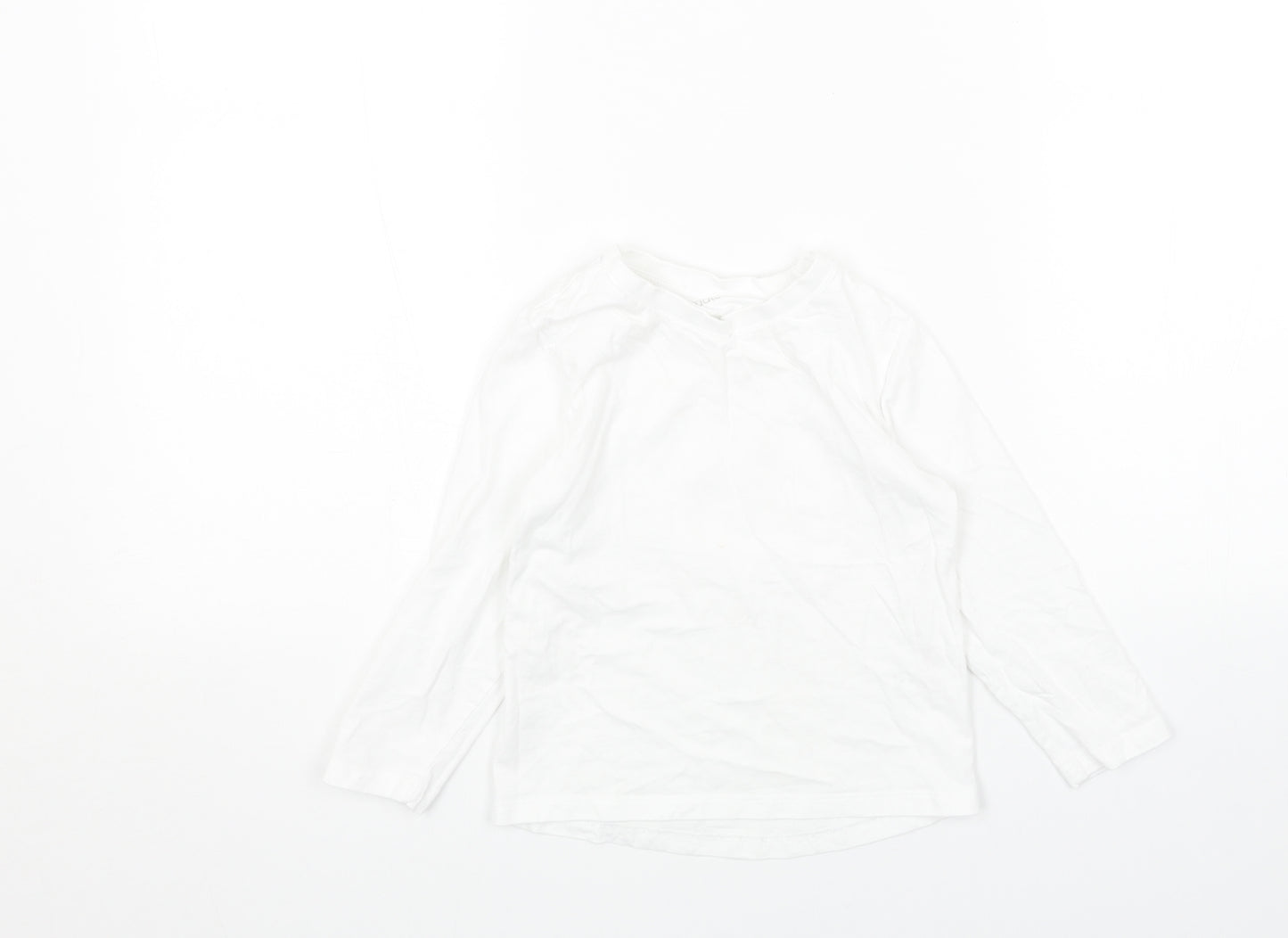 Studio Girls White Cotton Basic T-Shirt Size 3-4 Years Round Neck Pullover