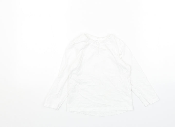 Studio Girls White Cotton Basic T-Shirt Size 3-4 Years Round Neck Pullover