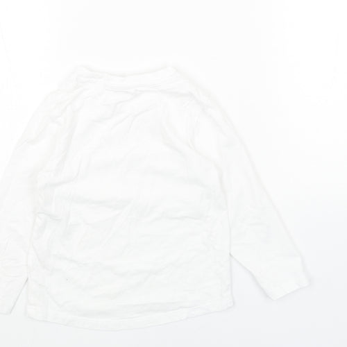 Studio Girls White Cotton Basic T-Shirt Size 3-4 Years Round Neck Pullover