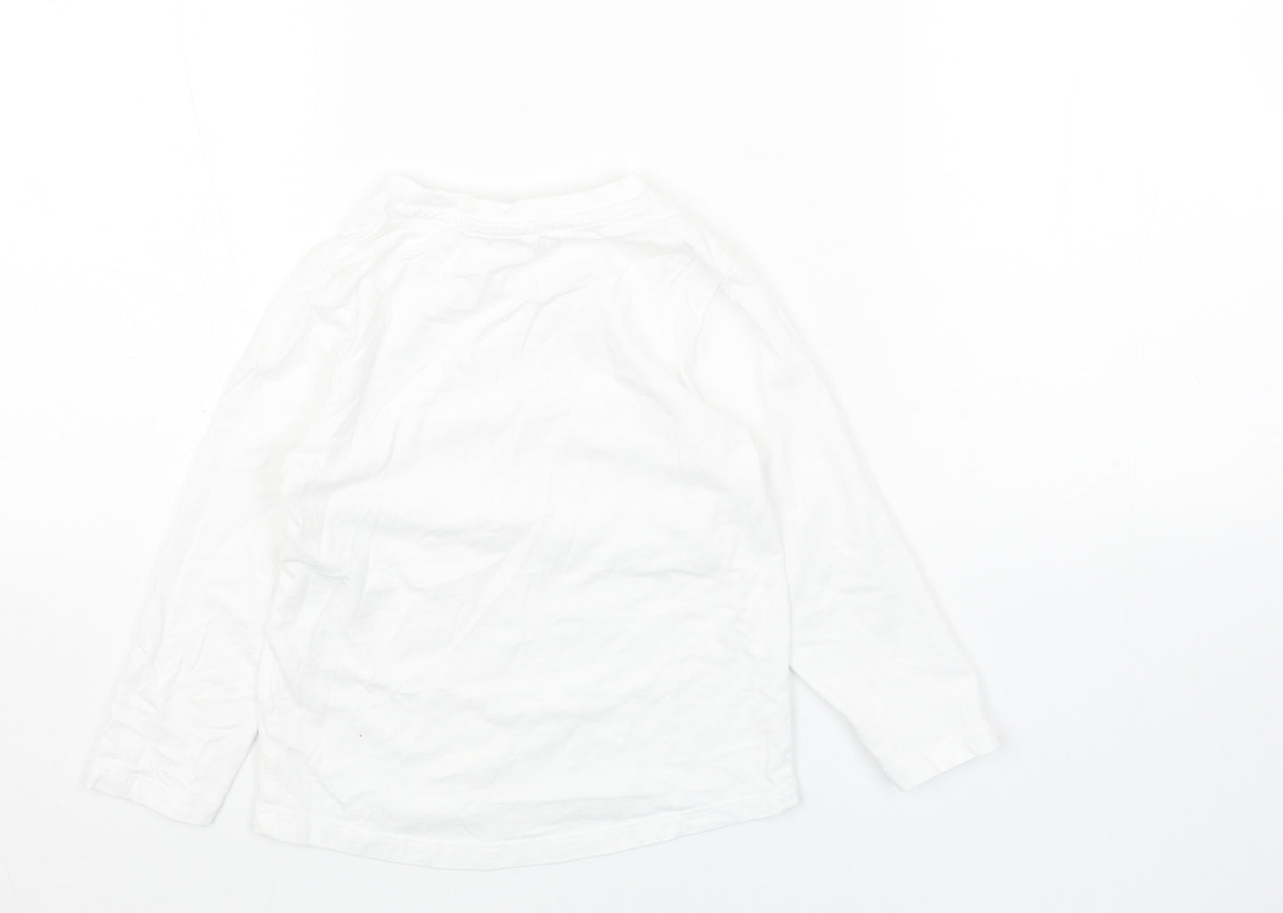 Studio Girls White Cotton Basic T-Shirt Size 3-4 Years Round Neck Pullover