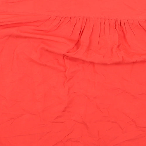 Marks and Spencer Womens Red Viscose Basic Blouse Size 20 V-Neck