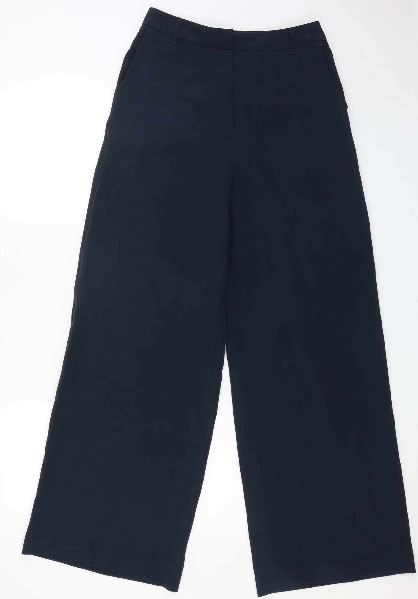 New Look Womens Blue Polyester Capri Trousers Size 10 L31 in Regular Zip - Wide Leg