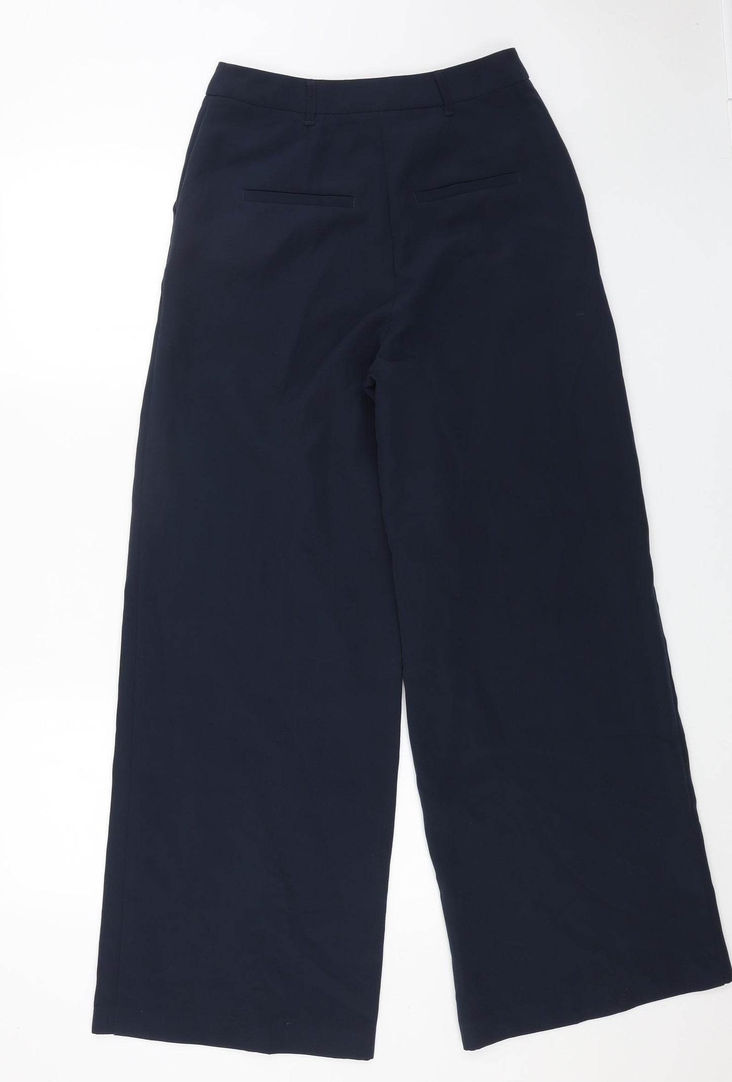 New Look Womens Blue Polyester Capri Trousers Size 10 L31 in Regular Zip - Wide Leg