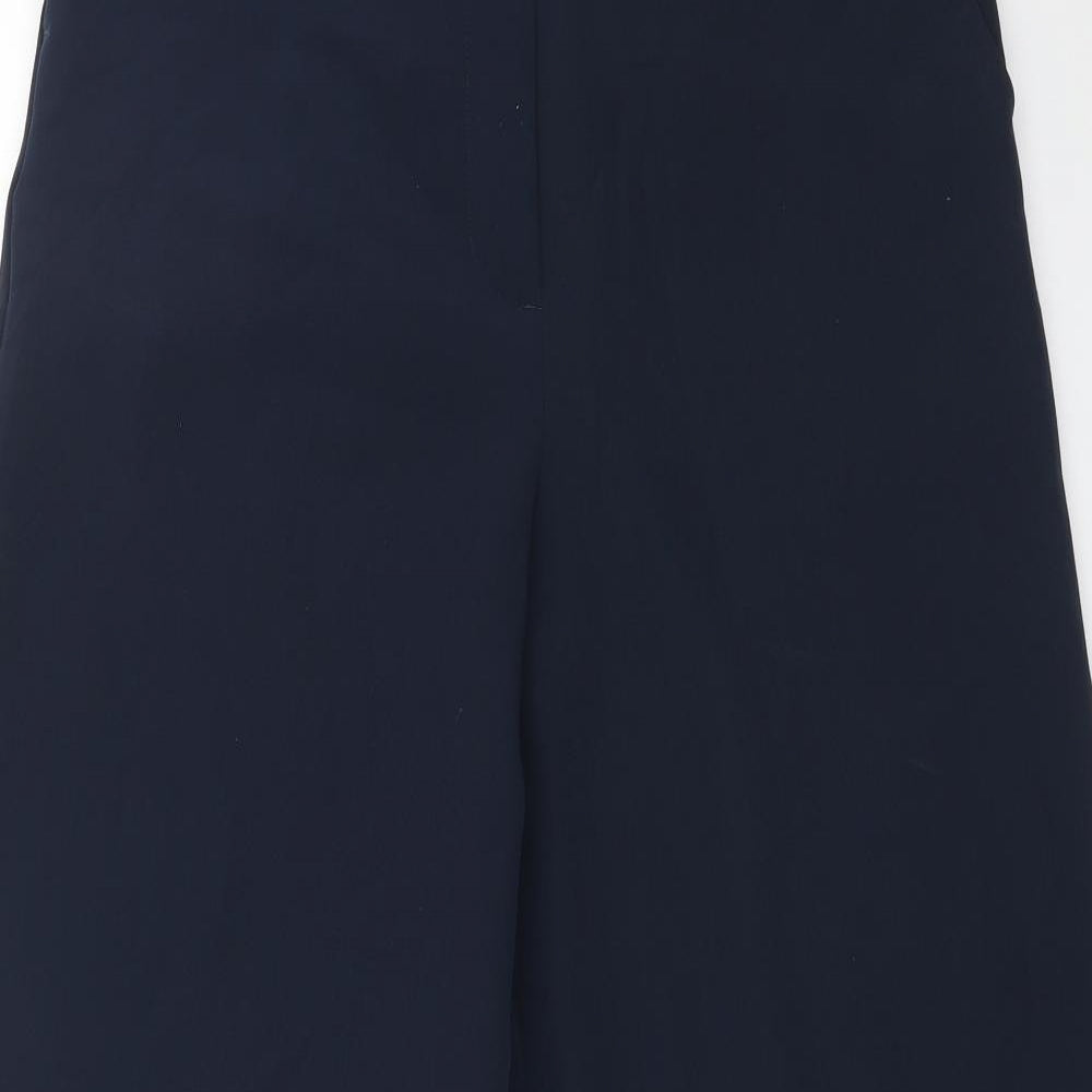 New Look Womens Blue Polyester Capri Trousers Size 10 L31 in Regular Zip - Wide Leg