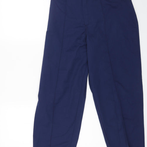 Preworn Womens Blue Polyester Carrot Trousers Size 18 L26 in Regular Zip