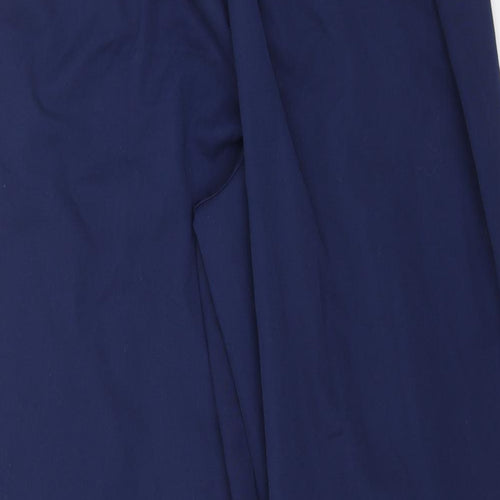 Preworn Womens Blue Polyester Carrot Trousers Size 18 L26 in Regular Zip