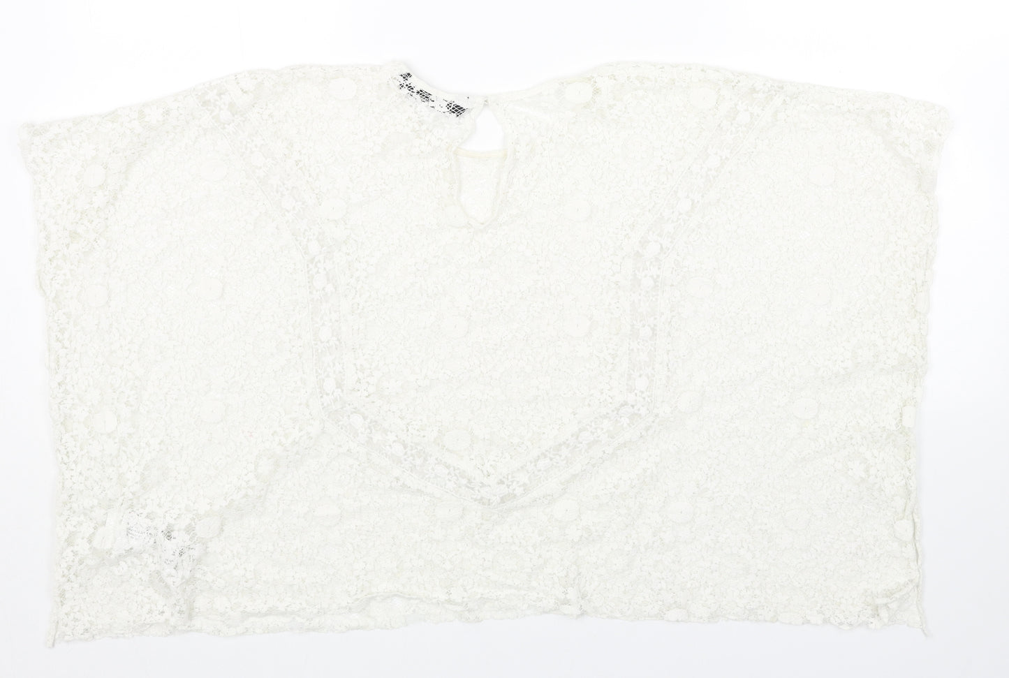Zara Womens White Geometric Polyester Cropped Tank Size M Sweetheart