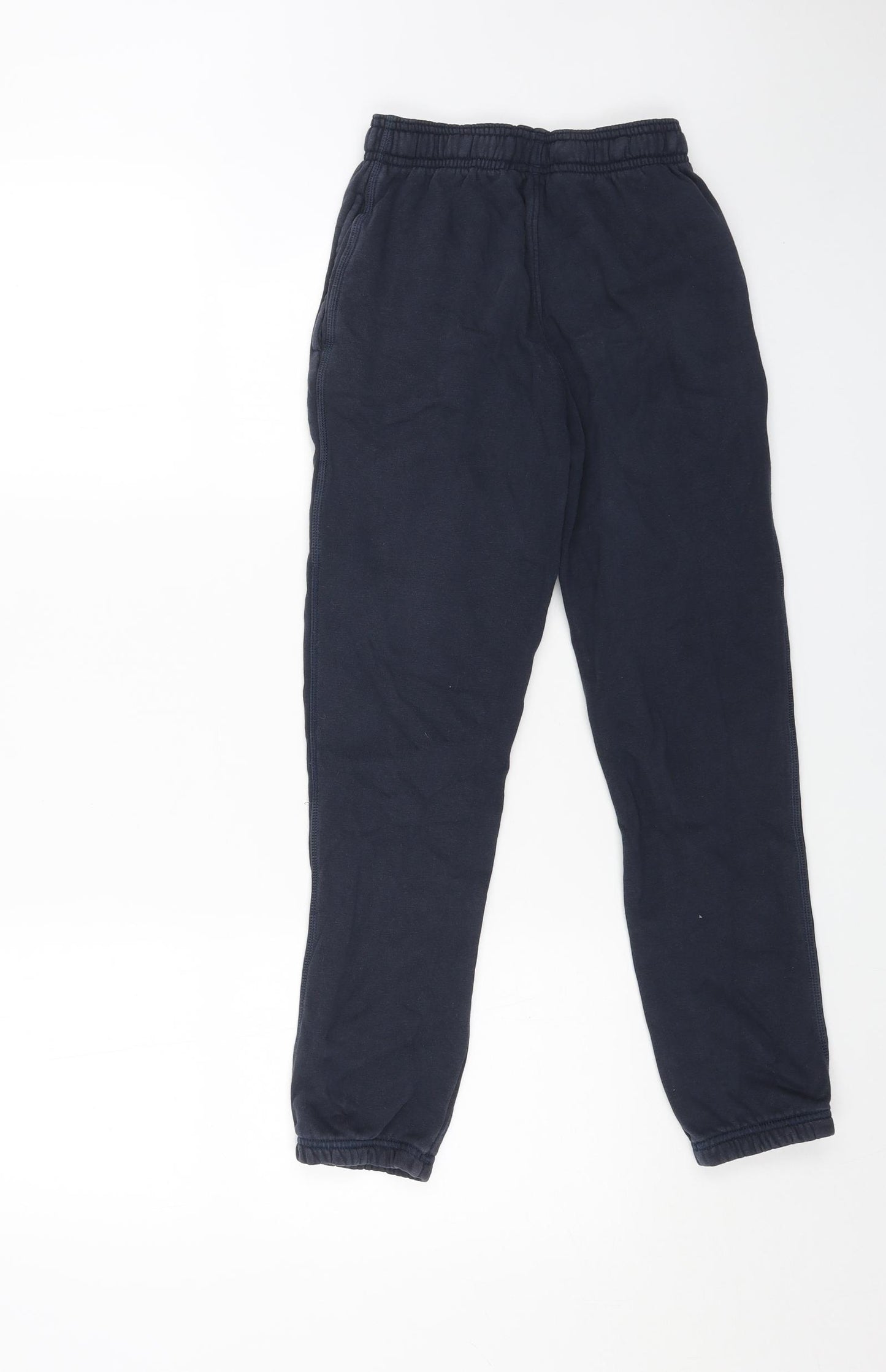 Marks and Spencer Boys Blue Cotton Jogger Trousers Size 9-10 Years Regular Drawstring