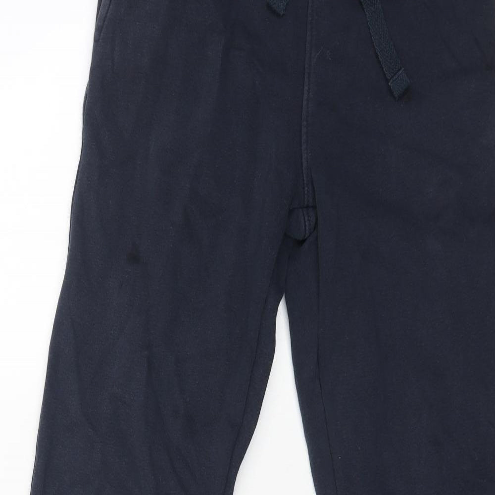 Marks and Spencer Boys Blue Cotton Jogger Trousers Size 9-10 Years Regular Drawstring