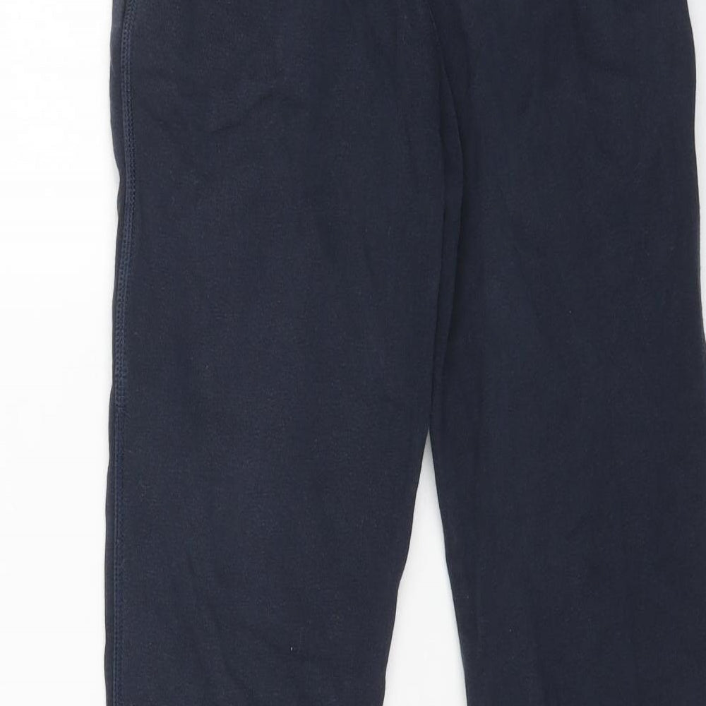 Marks and Spencer Boys Blue Cotton Jogger Trousers Size 9-10 Years Regular Drawstring