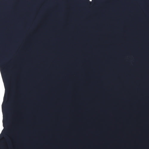 Marks and Spencer Womens Blue Polyester Basic Blouse Size 6 Boat Neck