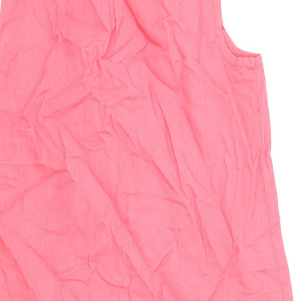 F&F Womens Pink Cotton A-Line Size 10 Round Neck Button