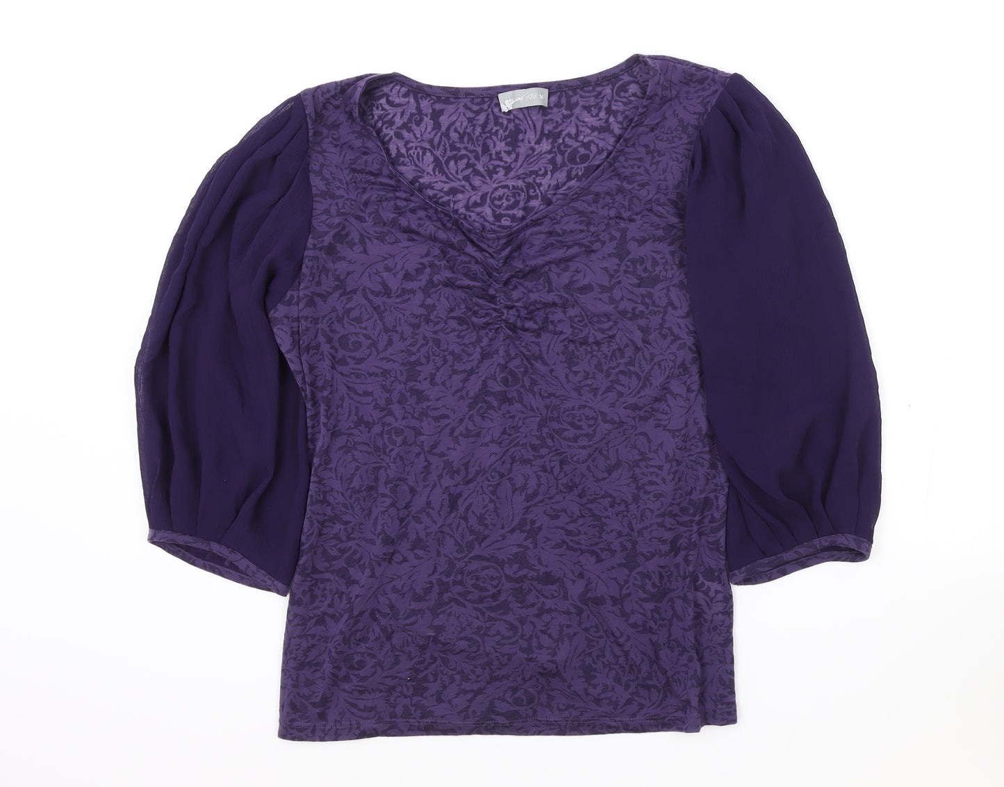 Per Una Womens Purple Polyester Basic T-Shirt Size 16 V-Neck