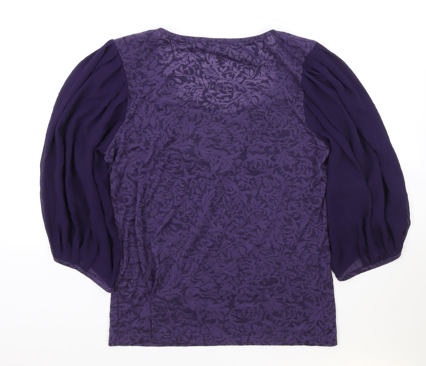 Per Una Womens Purple Polyester Basic T-Shirt Size 16 V-Neck