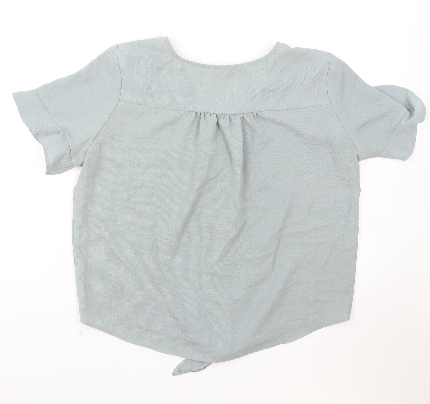 George Womens Green Polyester Basic Button-Up Size 12 V-Neck