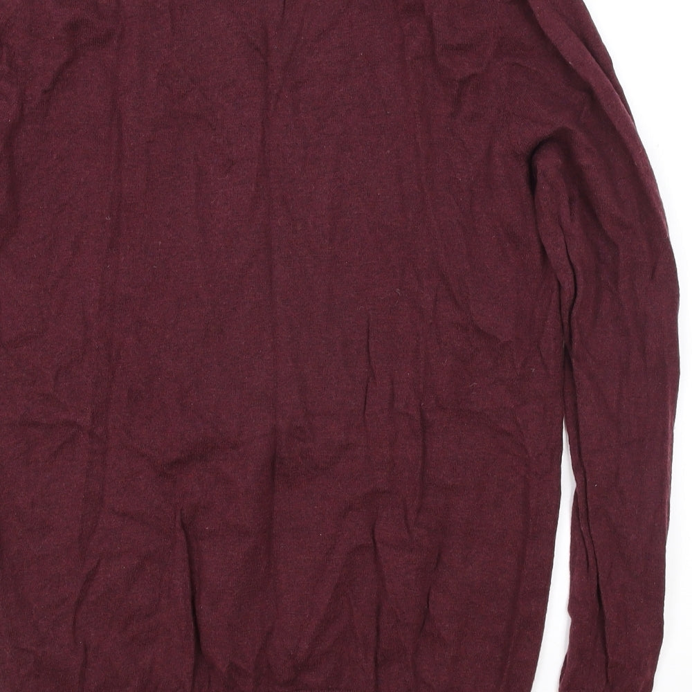 Paul Costelloe Mens Red V-Neck Wool Pullover Jumper Size M Long Sleeve