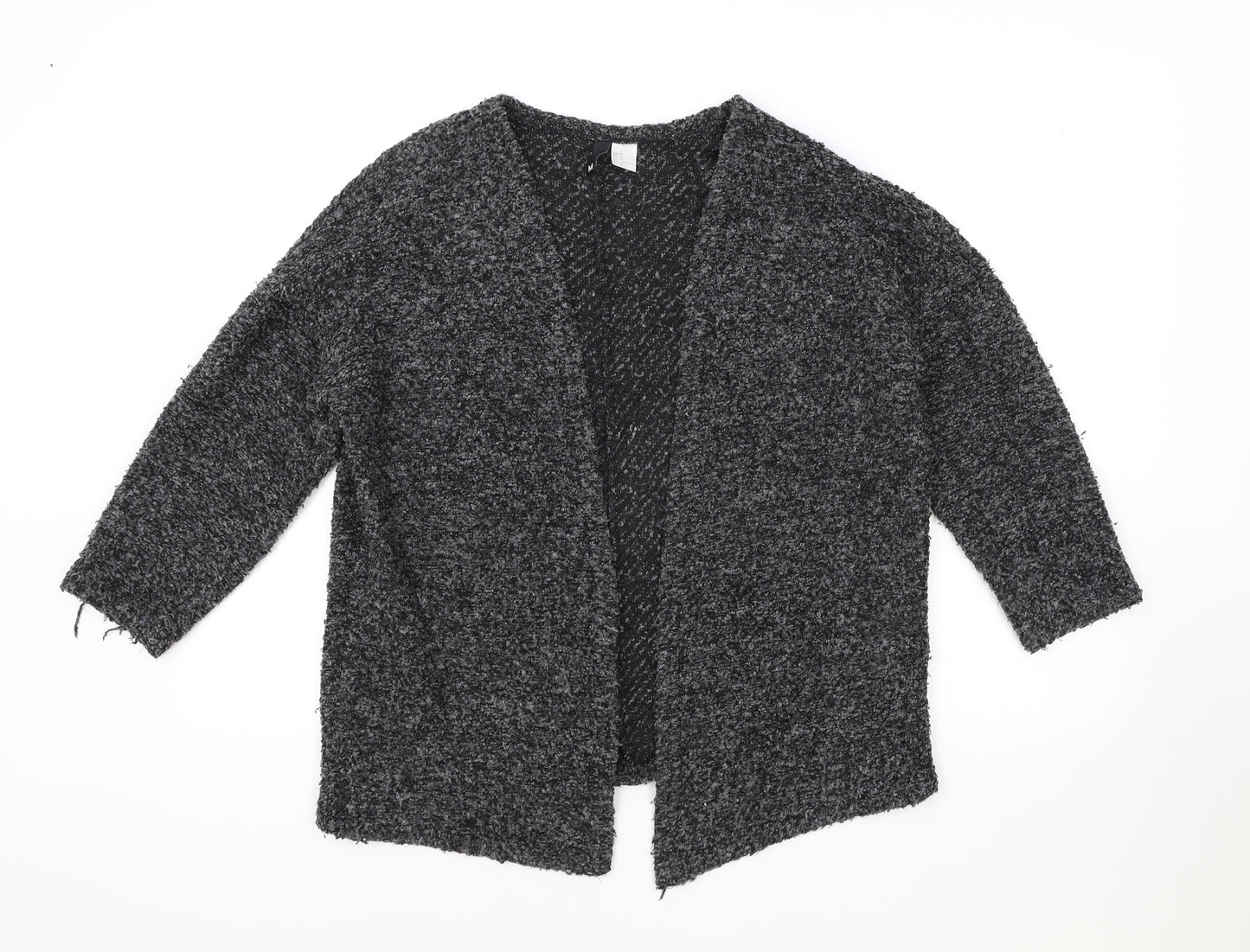 H&M Womens Grey V-Neck Polyester Cardigan Jumper Size M