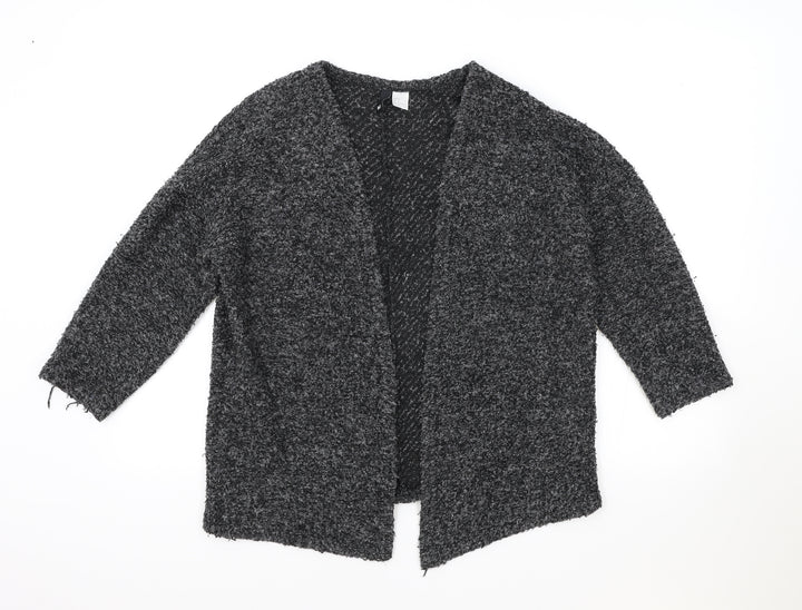 H&M Womens Grey V-Neck Polyester Cardigan Jumper Size M