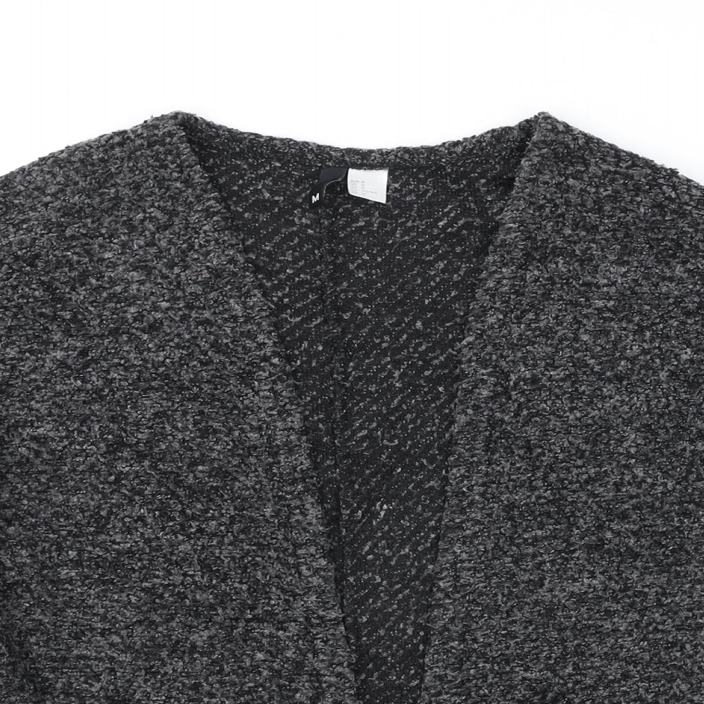 H&M Womens Grey V-Neck Polyester Cardigan Jumper Size M