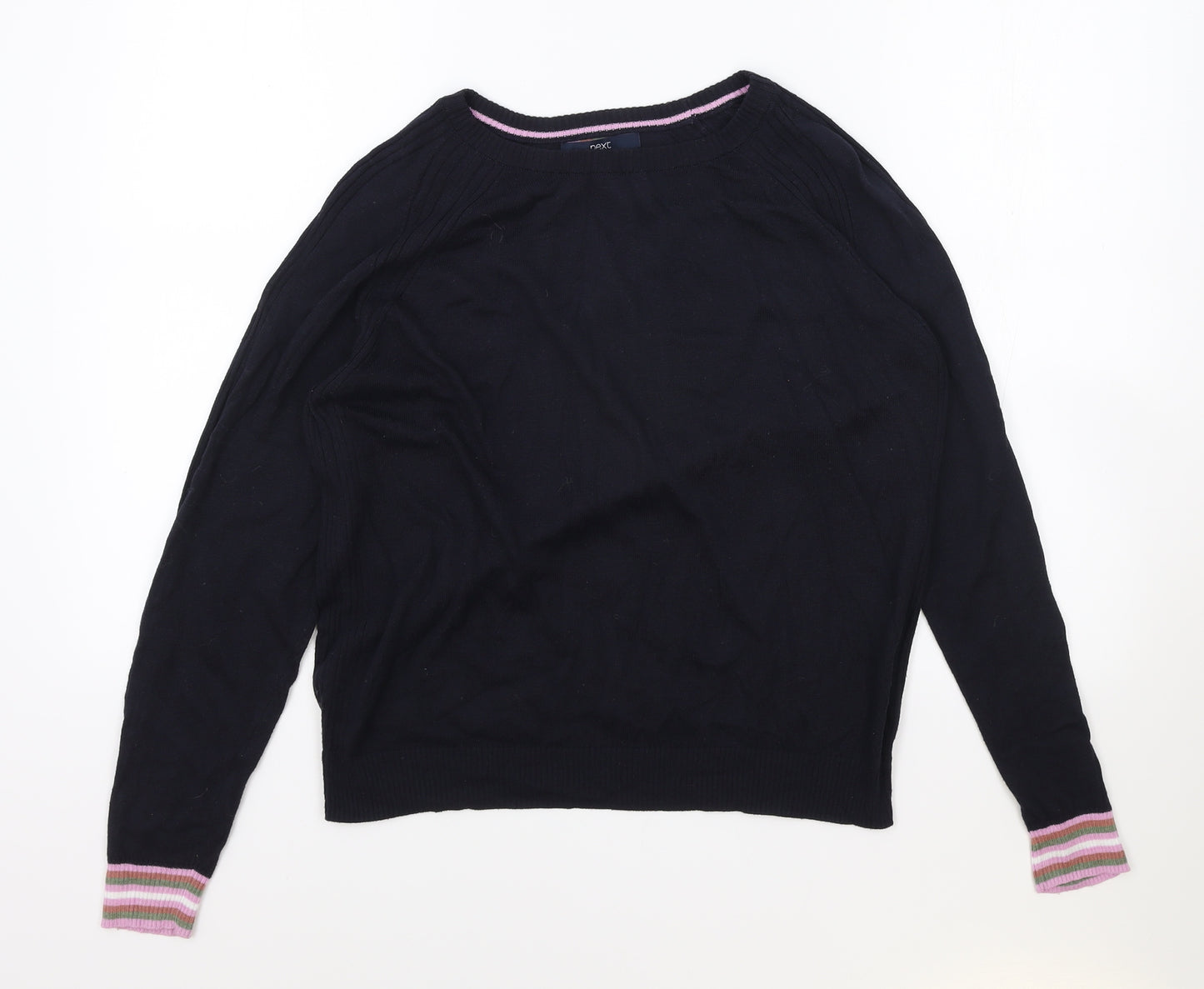 Marks and Spencer Womens Black Round Neck Polyester Pullover Jumper Size M