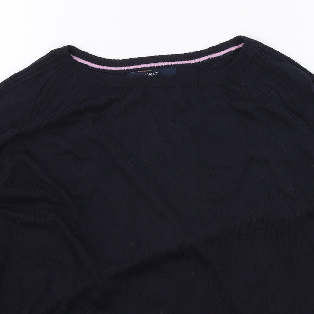 Marks and Spencer Womens Black Round Neck Polyester Pullover Jumper Size M