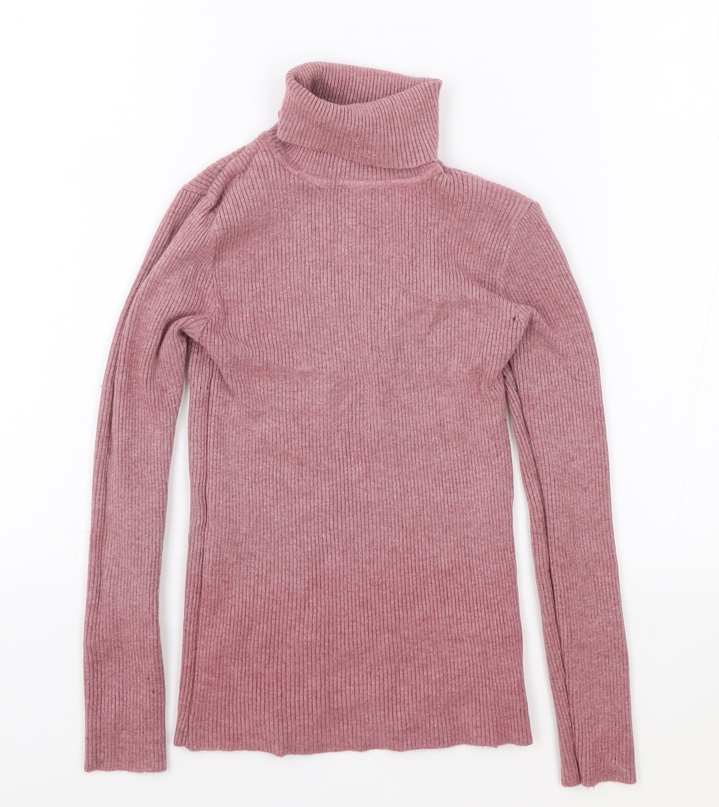 SheIn Womens Pink Roll Neck Elastane Pullover Jumper Size L