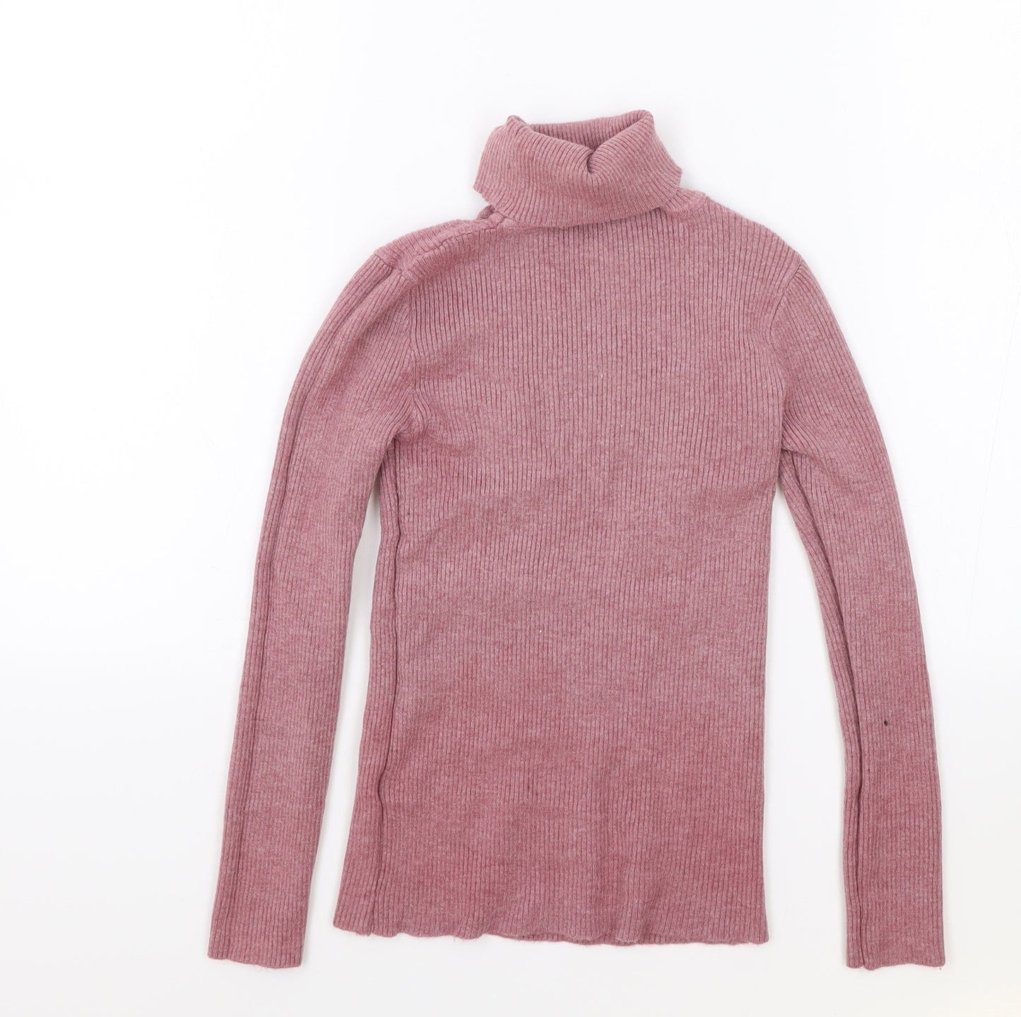 SheIn Womens Pink Roll Neck Elastane Pullover Jumper Size L